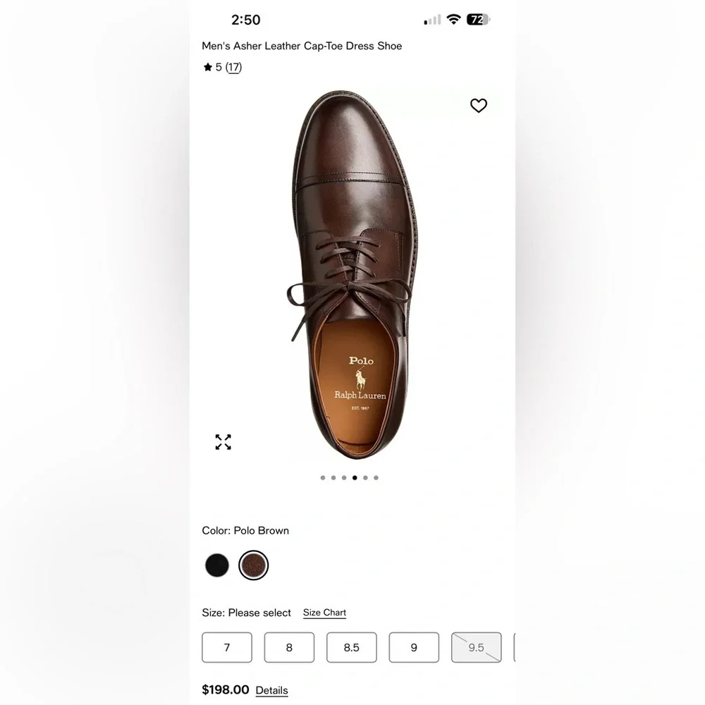 Polo by Ralph Lauren Men's Dark Brown Oxfords